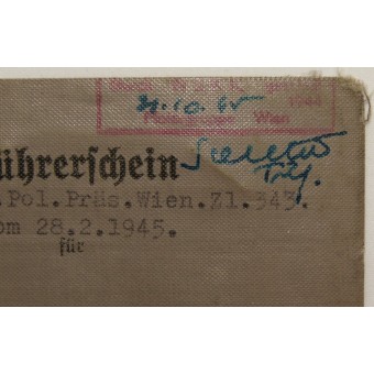 3. Reich Führerschein. Espenlaub militaria